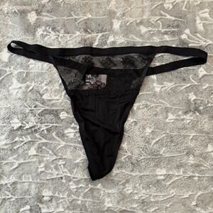 Victoria's Secret XL Black Lace Thong NWT!  Never Worn!